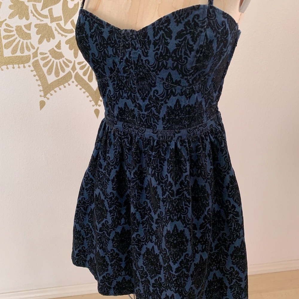 Perfect little denim damask mini dress.